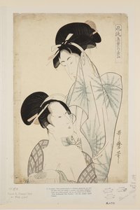 浴後の女性たち（カラー木版画