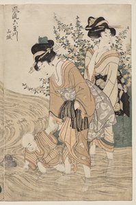 山城国 おしゃれ六宝石川 (風流無多摩川) 作： Kitagawa Utamaro