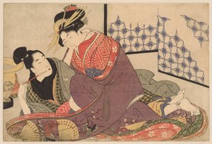 娼婦とタバコを吸う青年 ジョンゲ男は娼婦に会った 願いの糸口（連載タイトル） 作： Kitagawa Utamaro