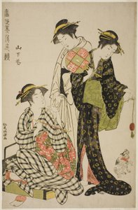 Fぉウェrs おf 山下 (山下 花)、 fろm テェ セリエs "コンテst おf コンテmポラry ベアうち絵s (都政 美人 色 比べ)" 作： Kitao Masanobu
