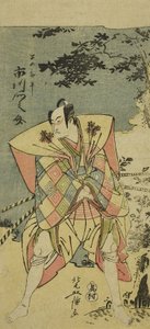Ichikawa Monnosuke II as Haya no Kanpei in Chushingura Nagori no Kura 作： Kitao Masanobu