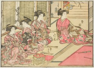 桐屋の娼婦 著書『清露美人合わせ姿鏡』より 2 作： Kitao Shigemasa