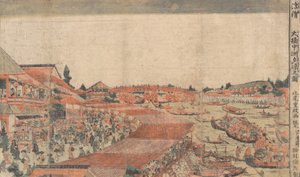灯籠流し水祭り風景図 18世紀末～19世紀初頭 作： Kitao Shigemasa