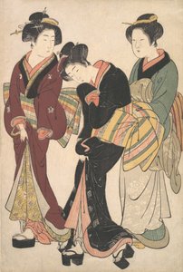 二人の芸者と一人のメイド、1790年頃。