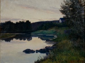 夏の夜（キャンバスに油彩） 作： Kitty Lange Kielland