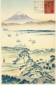 清見潟の海岸からの富士山の眺め 作： Kiyochika Kobayashi