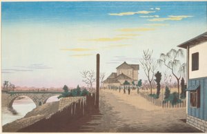 萬代橋からの旭日旗 作： Kiyochika Kobayashi