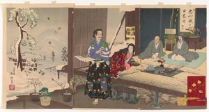 忠臣蔵、由良之助隠居（紙本・墨・彩色） 作： Kiyochika Kobayashi