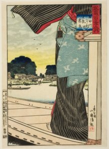 隅田川より松智山遠景（「武蔵百景之内」シリーズより）。