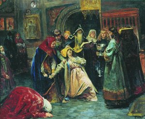 強制的な緊張、1896 作： Klavdiy Vasilievich Lebedev
