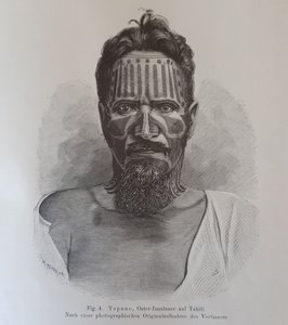 フアン・テパノ（ハルマー・ストルペ著「イースター島民の刺青について」より引用 作： Knut Hjalmar (after) Stolpe