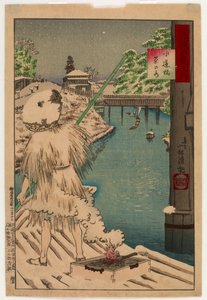 水道橋茶の水、武蔵百景、1884年（カラー木版画）