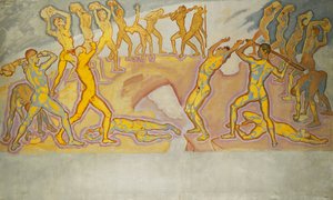 タイタンズの衝突;タイタンの戦い、1913-1915年 作： Koloman Moser