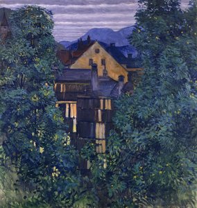 ラックスの背景にあるパイエルバッハの概要。ラックスを背景にしたペイエルバッハの眺め、1912〜1913年頃 作： Koloman Moser