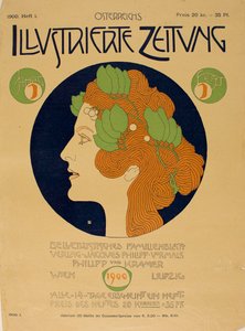 オーストリアのイラスト入り新聞、1900年。 作： Koloman Moser