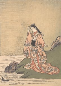 小川のほとりにいる少女が水の中にいる悪魔の頭を見る、18 世紀中盤後半。
