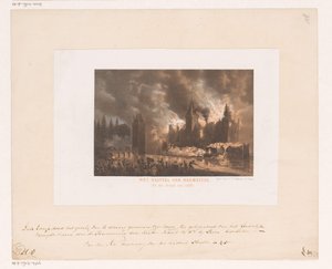 スロットで火をつける ヘムステード城。 （1525年の火事で）。 (オブジェクトのタイトル) 作： Koninklijke Nederlandse Steendrukkerij van C.W. Mieling