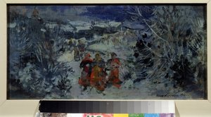 ニコラス（ニコライ）リムスキーコルサコフ（リムスキーコルサコフ）（1844-1908）によるオペラメイナイトの設定プロジェクト（N.リムスキーコルサコフ（リムスキーコルサコフ）によるオペラメイナイトの舞台デザイン。コロビン）（186）。 作： Konstantin Alekseevich Korovin