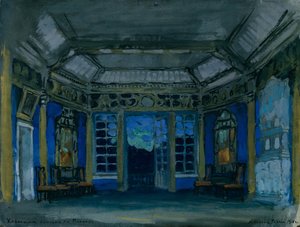 M.ムソルグスキー作のオペラKhovanshchinaの舞台デザイン、1911年 作： Konstantin Alekseevich Korovin
