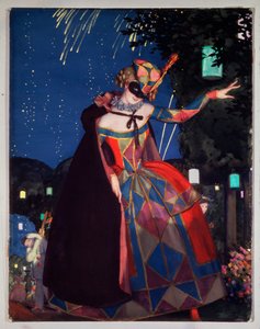 コロンバイン語。 コンスタンティン (コンスタンティン) アンドレエヴィチ ソモフ (1869-1939) の作品、水彩画、グワッシュ、厚紙