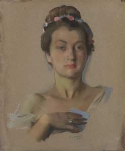 アレクサンドラレフチェンコの肖像、1934年 作： Konstantin Andreevic Somov
