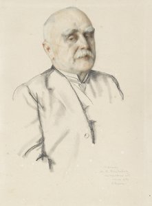 Mikhail Vasil&39;evich Braikevitchの肖像、1934年のgGraphiteと色付きクレヨン、変色した紙に切り株 作： Konstantin Andreevic Somov