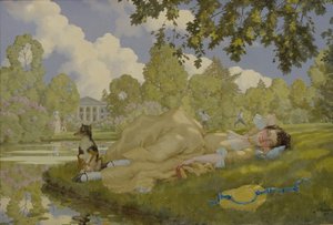公園で眠る女、1922年 作： Konstantin Andreevic Somov