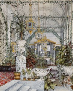 冬宮殿のインテリア。皇后の冬の庭園Alexandra Fyodorovna、1860年代 作： Konstantin Andreyevich Ukhtomsky