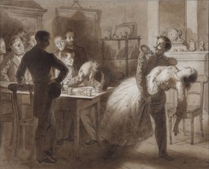 詩「タンボフの会計係の妻」の挿絵、M. レールモントフ作、1862 年 作： Konstantin Dmitrievich Flavitski