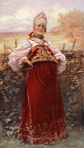 ロシアの乙女（カラーリトグラフ）
