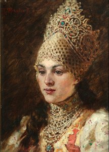 ボイヤーズワイフ、1890年代 作： Konstantin Egorovich Makovsky