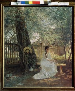 庭で 作： Konstantin Egorovich Makovsky