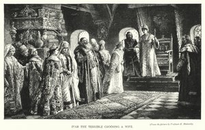 イワン雷帝、妻を選ぶ（エングレービング 作： Konstantin Egorovich Makovsky