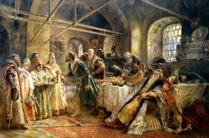 キスセレモニー、1895年。 作： Konstantin Egorovich Makovsky