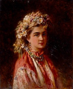 花輪を持つ少女 作： Konstantin Egorovich Makovsky