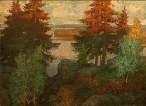 秋の風景、1920 作： Konstantin Ivanovich Gorbatov