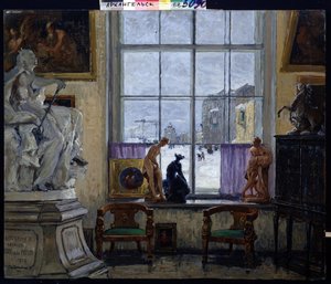 「美術館の部屋」コンスタンチン (コンスタンチン) ゴルバトフ (1876-1945) の絵画 1916 アルハンゲリスク地方美術館 作： Konstantin Ivanovich Gorbatov