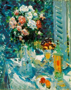 花と果物、1911-1912。 作： Konstantin Alekseevich Korovin