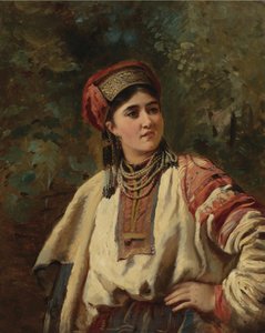 Konstantin Makovsky - 民族衣装を着た女性 作： コンスタンチン・マコフスキー