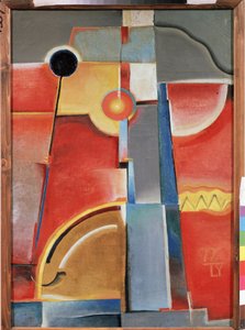 建物の色。 (カラーコンストラクション)。 Konstantin Konstantinovich Medunetsky Medunetsky (Medunetsky、Medunetsky) (1899-1935) による絵画、キャンバスに油彩 作： Konstantin Medunetsky