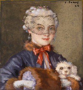 犬を連れた婦人 1928年 作： Konstantin Somov