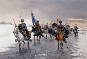 シベリアの黄金の輸送（キャンバスに油彩） 作： Konstantin Stoilov