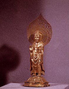 アートコリーン：阿弥陀如来の表現、金の彫像。新羅時代。7～8世紀韓国国立中央博物館 作： Korean School