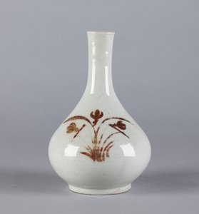 花柄のボトル、李朝（セラミック）