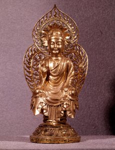 コリーンアート。金製仏像新羅時代、8～10世紀韓国国立博物館 作： Korean School