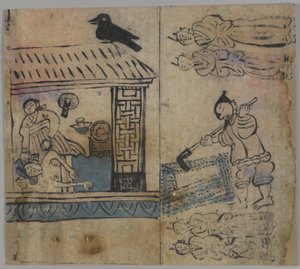 ジャンルシーン、19世紀の4の1（紙にインクとトイレ） 作： Korean School
