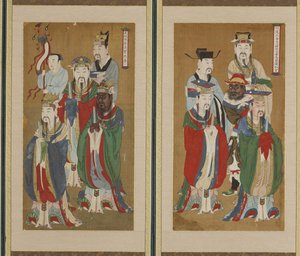 行列シーン、朝鮮王朝（紙と絹の色）