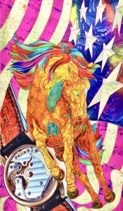 色鮮やかな愛国的な馬