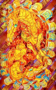 黄金のモザイクの馬たち 作： Kostyantin Malginov