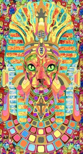 生き生きとした猫のファラオ